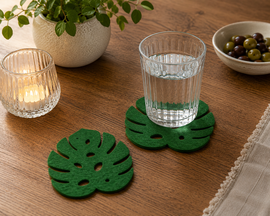 Untersetzer Monsterablatt 10x10 cm - 4er Set