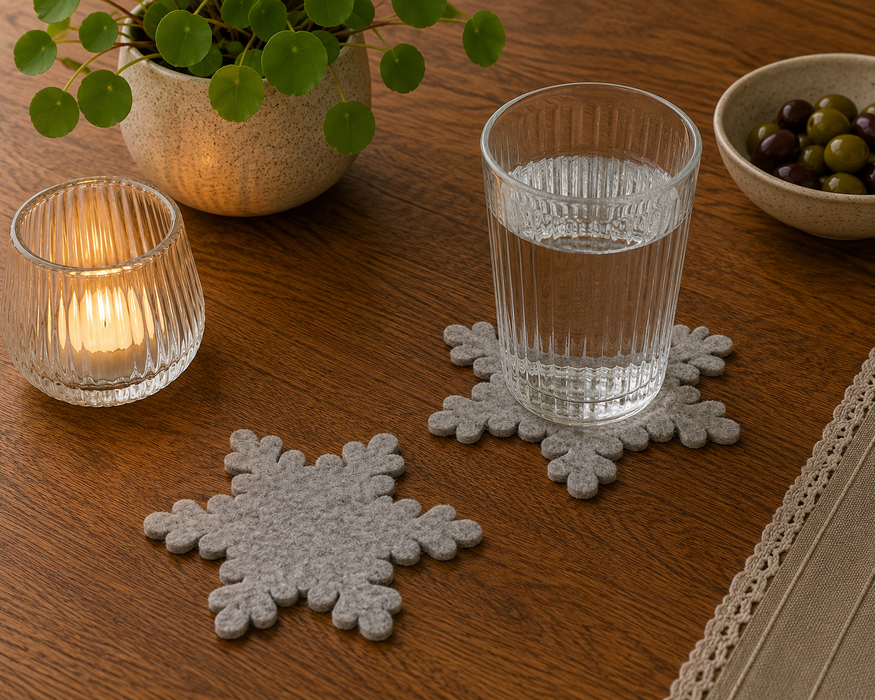 Untersetzer Schneeflocke 10x10 cm - 4er Set
