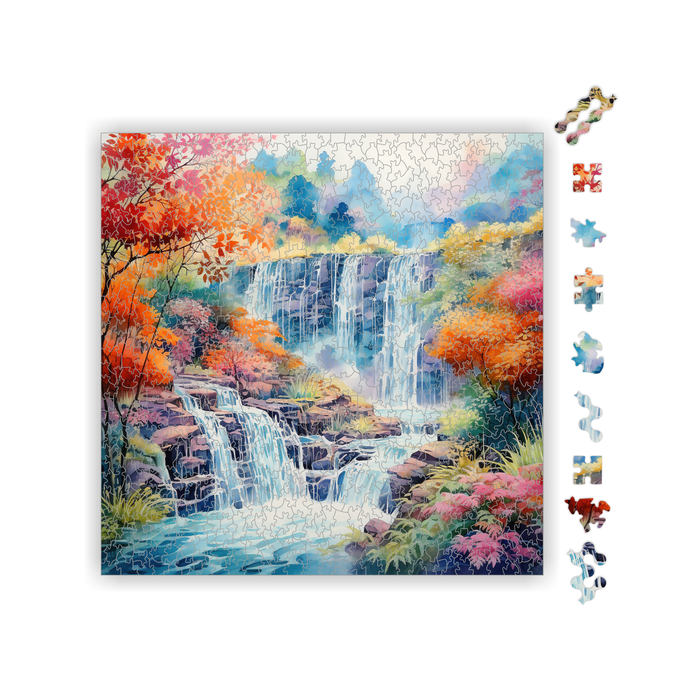 Holz Puzzle Watercolor Waterfall 1
