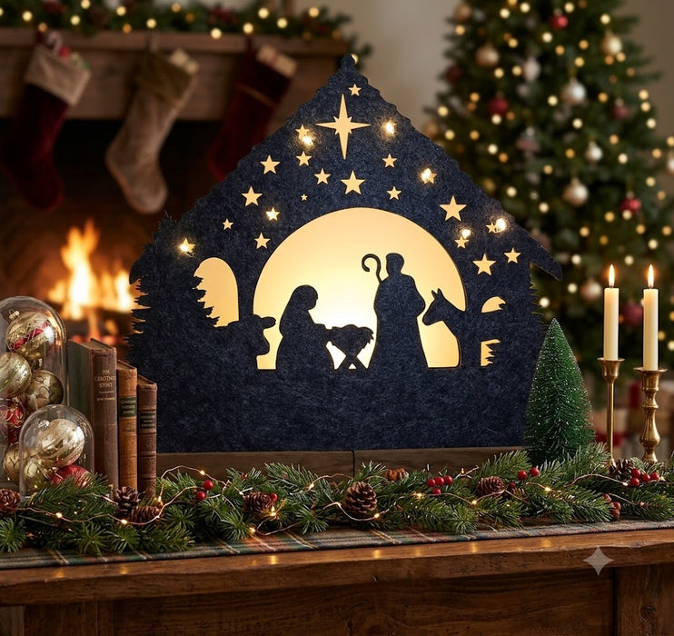 Weihnachtskrippe 2 teilig, klein für Holzständer