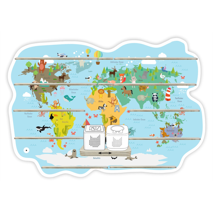 Regal für Musikbox - Weltkarte Kinder
