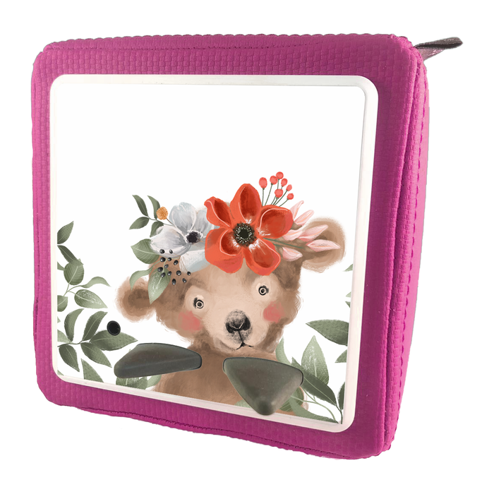 Folie für Musikbox - Bär mit Blumenkranz