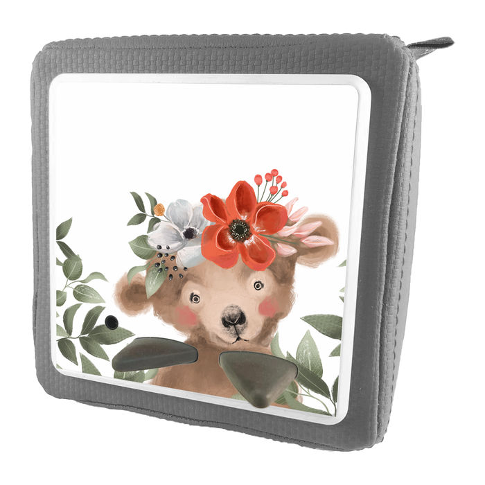 Folie für Musikbox - Bär mit Blumenkranz