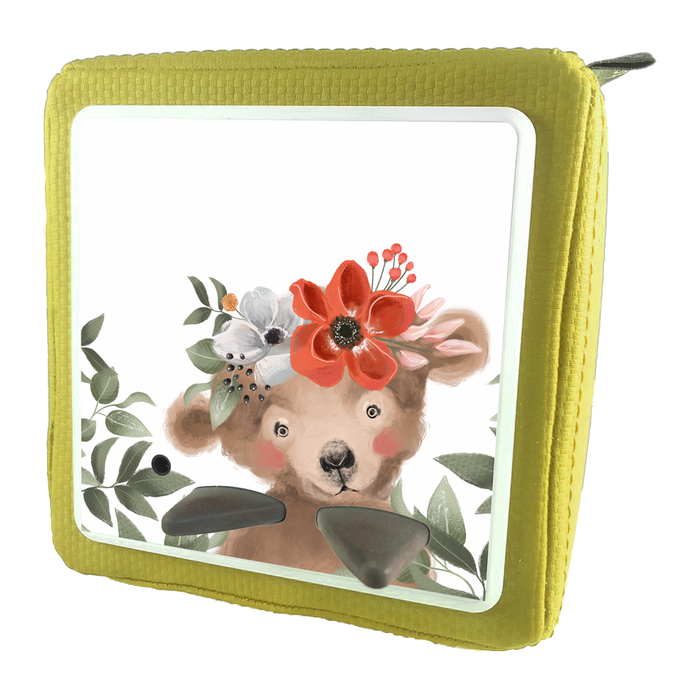 Folie für Musikbox - Bär mit Blumenkranz