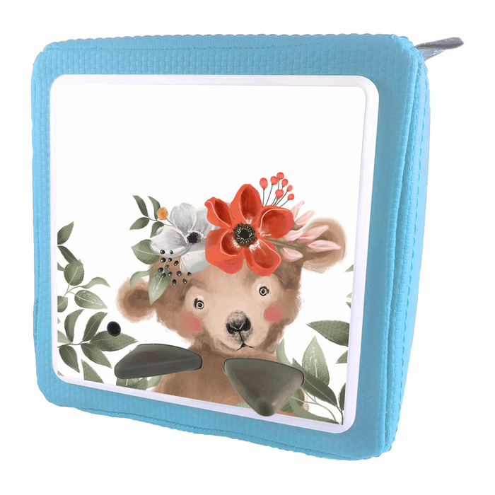 Folie für Musikbox - Bär mit Blumenkranz