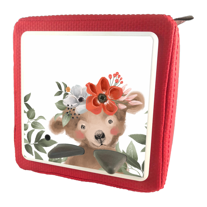 Folie für Musikbox - Bär mit Blumenkranz