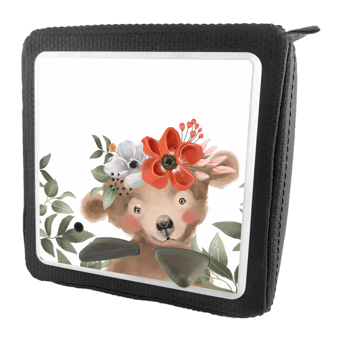 Folie für Musikbox - Bär mit Blumenkranz