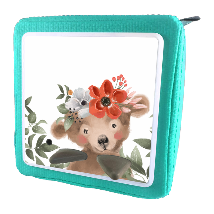 Folie für Musikbox - Bär mit Blumenkranz