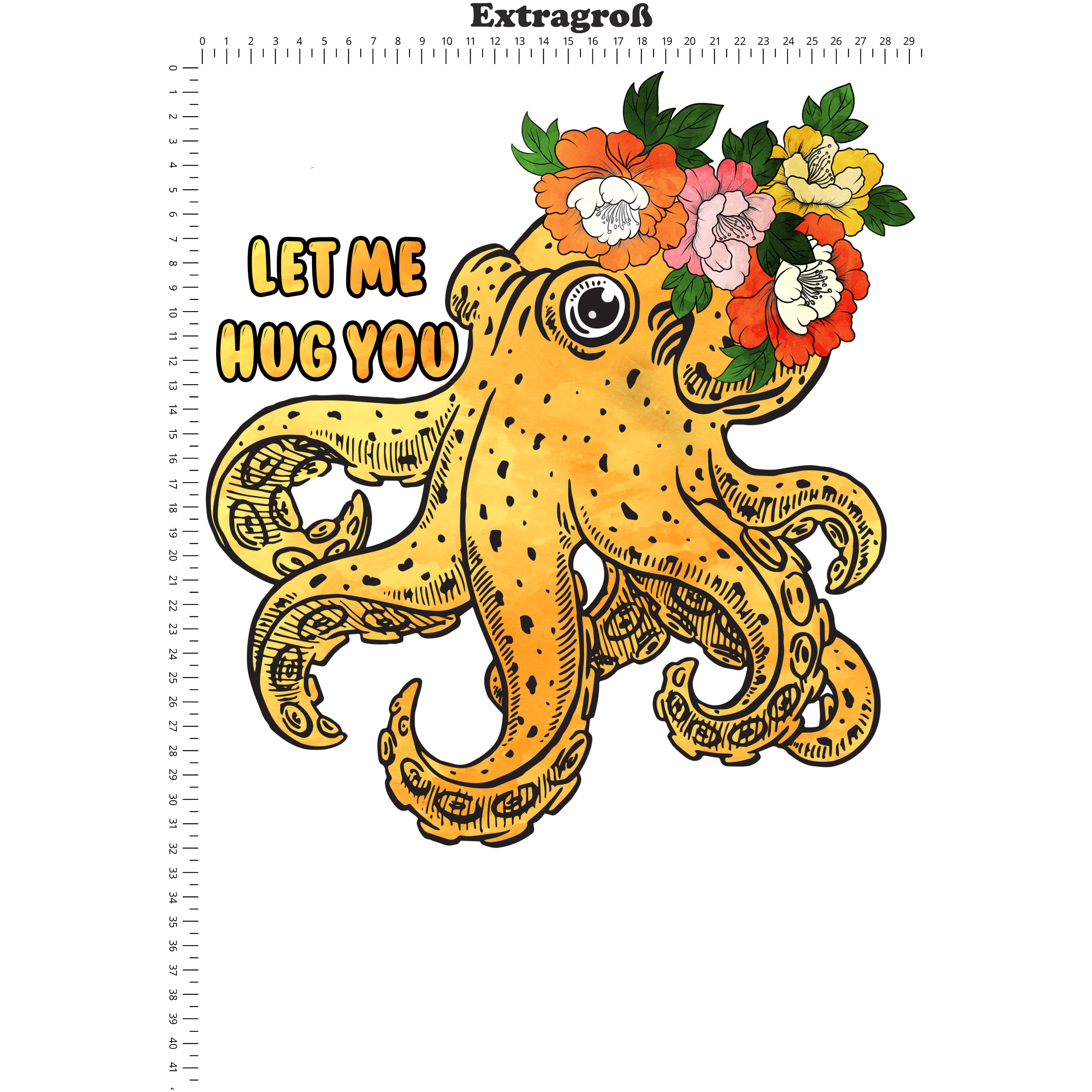 Bügelbild 1014 Octopus Let me Hug you