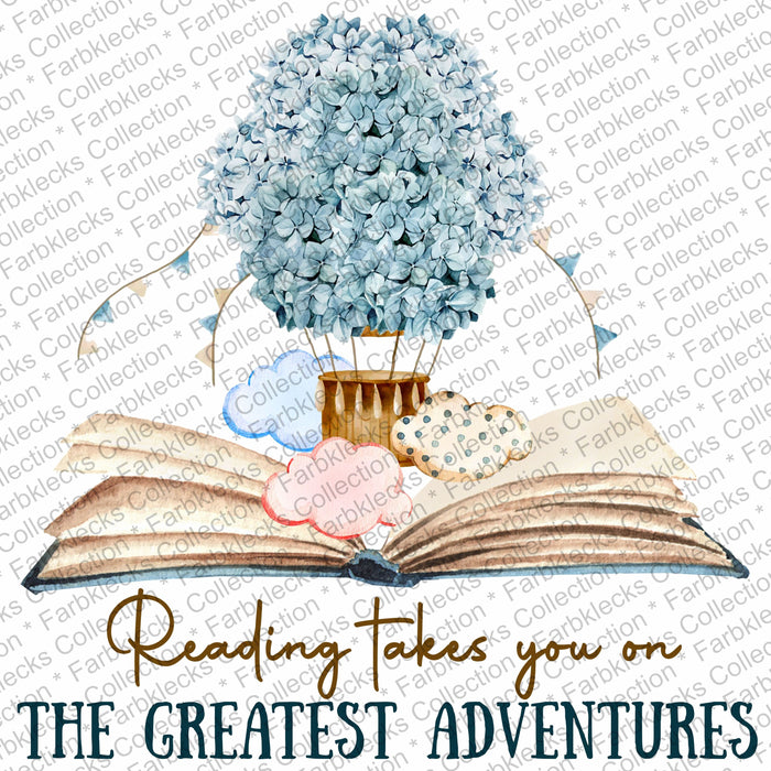 Bügelbild 1036 Reading takes you on the greatest Adventures