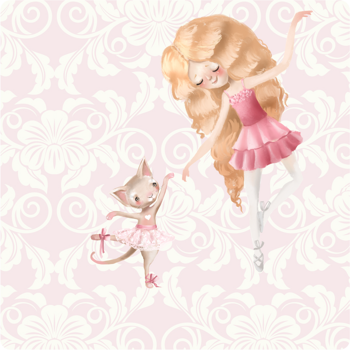 Folie für Musikbox - Ballerina mit Katze