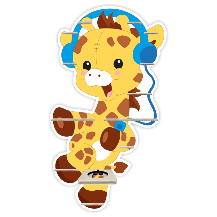 Regal für Musikbox - Giraffe mit Kopfhörer