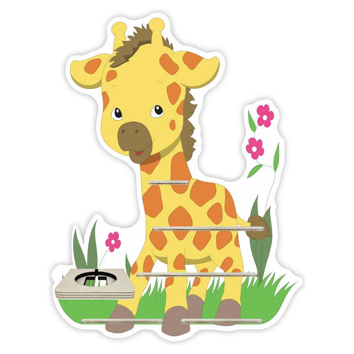 Regal für Musikbox - Giraffe im Gras