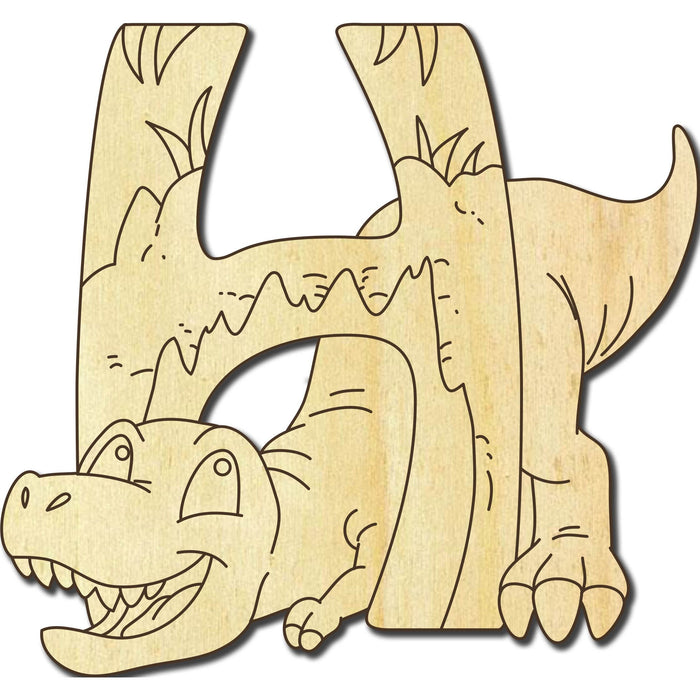 Holzbuchstabe Dinosaurier H