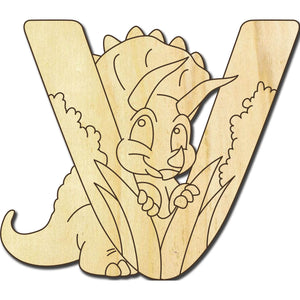 Holzbuchstabe DInosaurier V